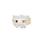 Modern Glass Wall Sconce with Stainless Steel Frame in Gold