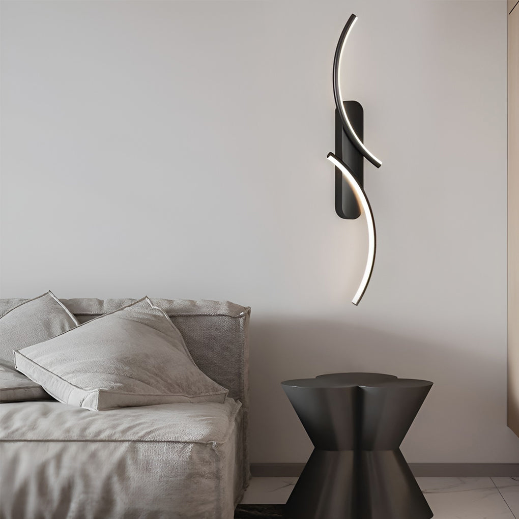 Sculptural S-Shape LED Wall Sconce with Three Color Temperatures