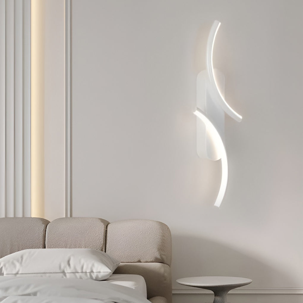 Sculptural S-Shape LED Wall Sconce with Three Color Temperatures