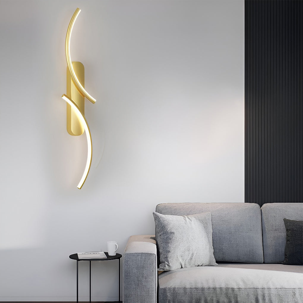 Sculptural S-Shape LED Wall Sconce with Three Color Temperatures