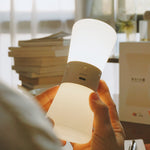 White Hourglass Table Lamp with Gravity Sensor and Warm LED Glow