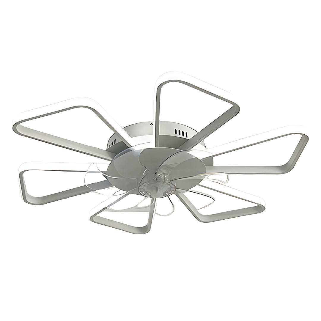 Modern White Ceiling Fan with Dimmable LED Light and Remote Control