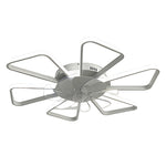 Modern White Ceiling Fan with Dimmable LED Light and Remote Control