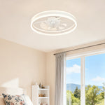 Lumina White Ceiling Fan with Integrated LED Ring Light