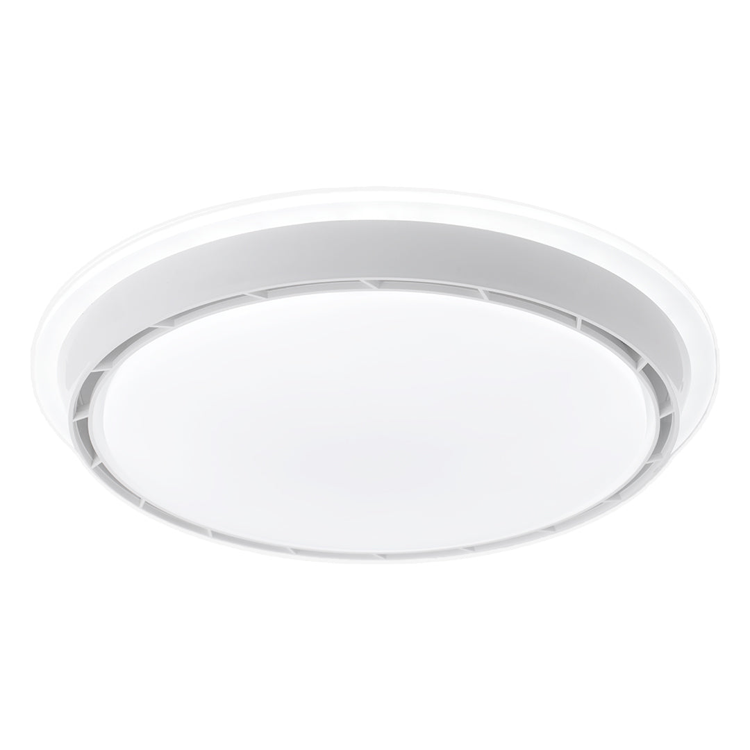French Retro Ceiling Light with Hidden Fan, Dimmable LED Flush Mount