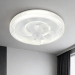 Aura White LED Ceiling Fan with Dimmable Light – Modern Flush Mount