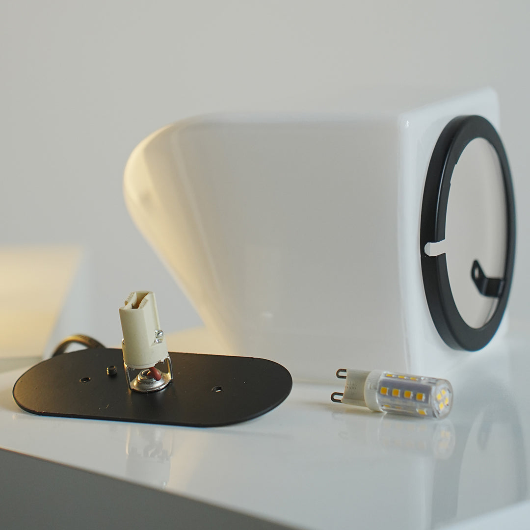 Lumina White Glass Table Lamp — Warm Ambient LED Night Light