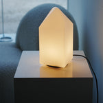 Lumina White Glass Table Lamp — Warm Ambient LED Night Light