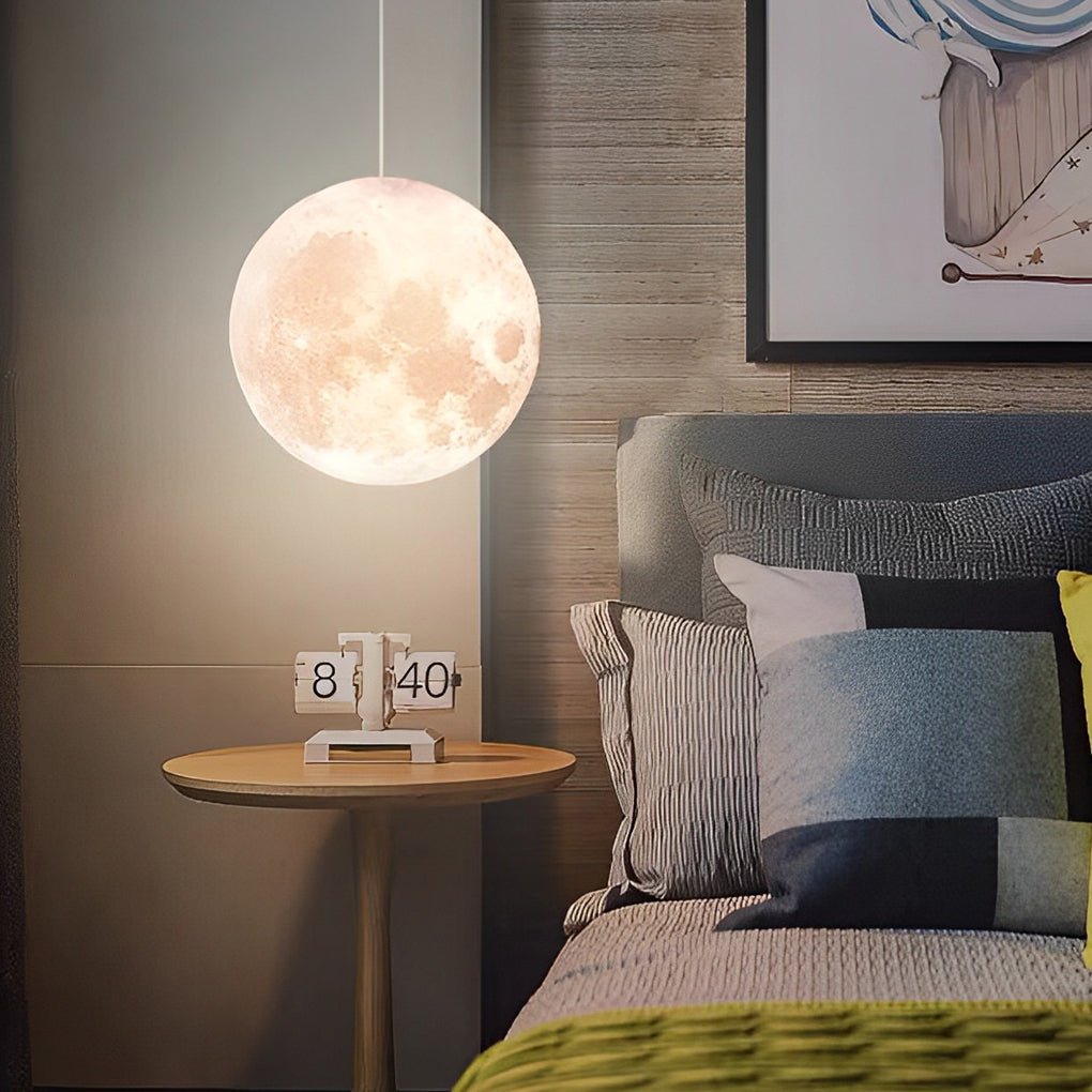 Lunar Sphere Pendant Light — Modern Moon-Inspired Ceiling Lamp