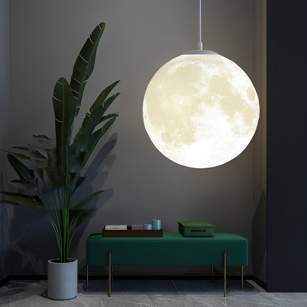 Lunar Sphere Pendant Light — Modern Moon-Inspired Ceiling Lamp