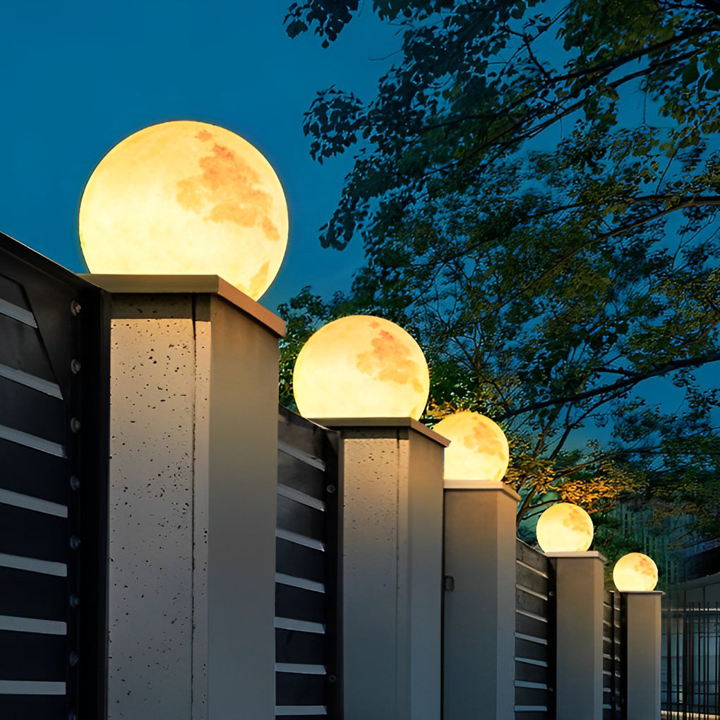 Lunar Glow Outdoor Pier-Mount Post Light – Modern LED Pillar Lamp for Courtyard & Garden