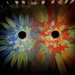 Artisan Solar Glass Mosaic Lantern for Garden and Patio