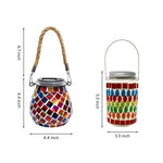 Artisan Solar Glass Mosaic Lantern for Garden and Patio