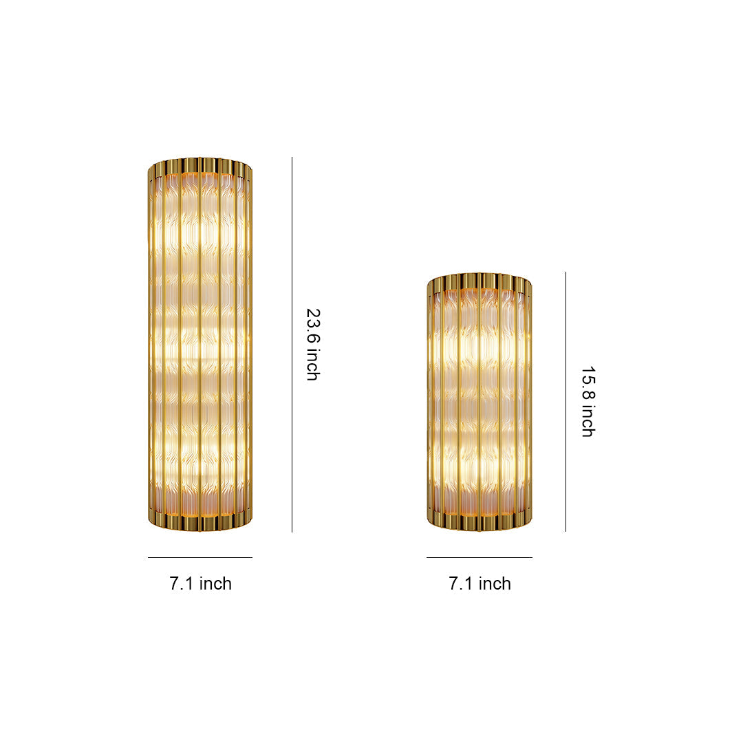American-Style Copper Linear Wall Sconce with Clear Glass Shade