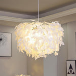 Modern Scandinavian Fabric Pendant Light White Gold Led Dimmable 24
