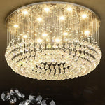 Glass Cicles Crystal Led Chandelier Drum Flush Mount Chandelier