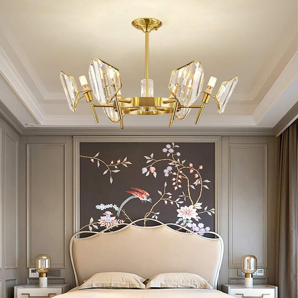 Lumière Ring Crystal Chandelier in Gold Brass – Modern Ceiling Light