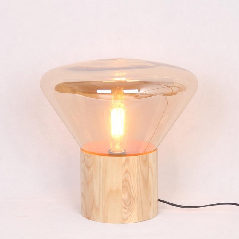 Bois Table Lamp – Handcrafted Wood & Blown Glass Designer Lamp