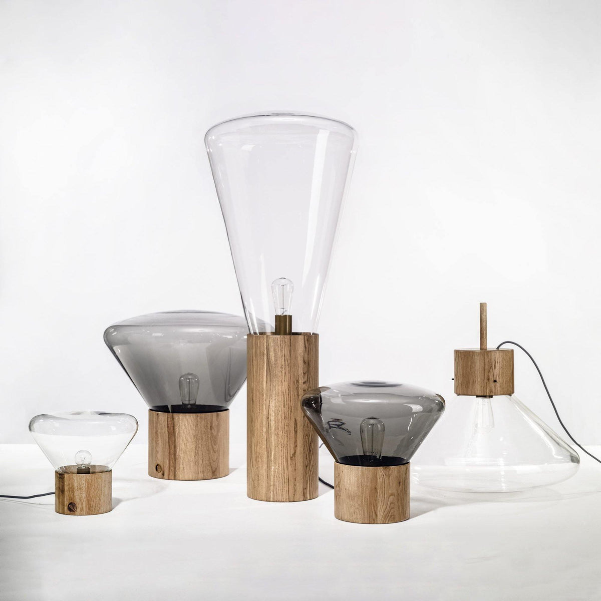Bois Table Lamp – Handcrafted Wood & Blown Glass Designer Lamp