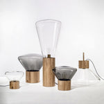 Bois Table Lamp – Handcrafted Wood & Blown Glass Designer Lamp