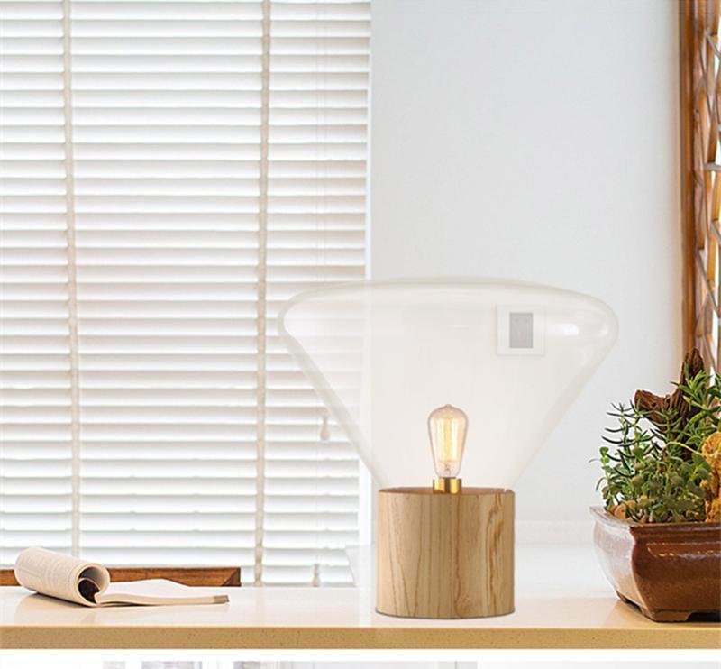 Bois Table Lamp – Handcrafted Wood & Blown Glass Designer Lamp