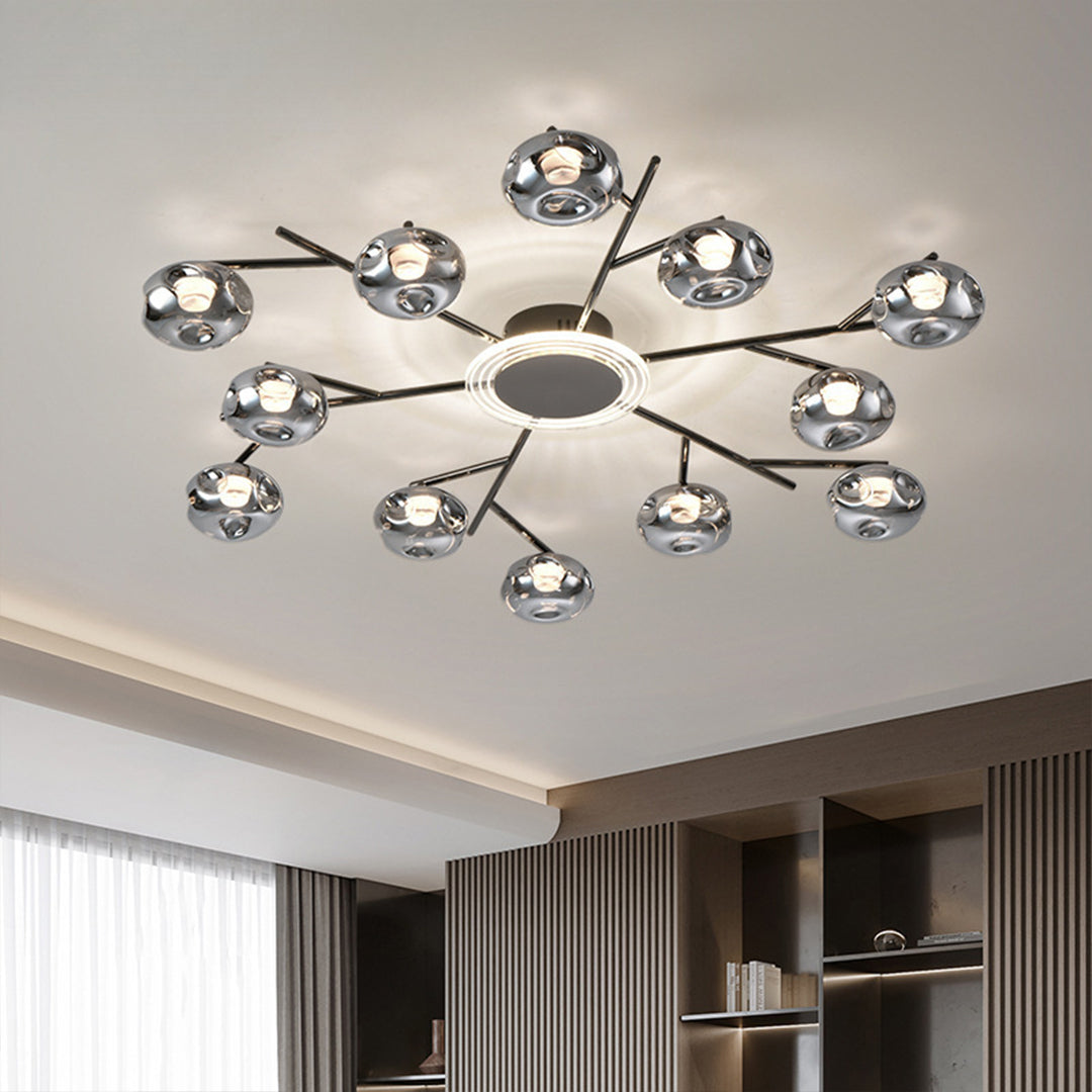 Lumina Branching Semi-Flush Ceiling Light in Black or Copper