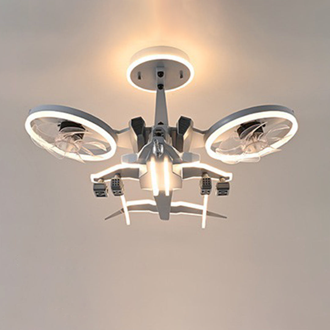 Aviator LED Ceiling Fan with Full Spectrum Light for Kids' Rooms