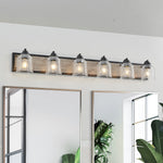 Nordic Geometric Linear Wall Sconce with Multi-Light Iron Frame