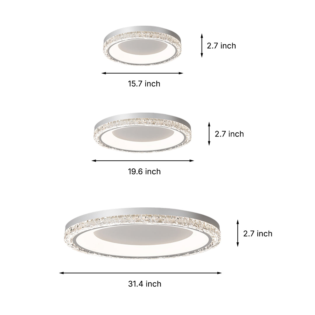 Italian Minimalist LED Flush Mount Ceiling Light in White