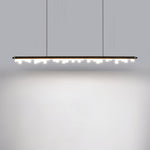 Nordic Minimalist Linear LED Pendant Light in Black Aluminum