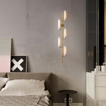 Art Deco Glass Wall Sconce in Polished Brass for Modern Interiors
