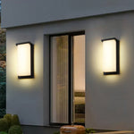 Modern Rectangular LED Outdoor Wall Sconce, Matte Black Aluminum, IP65 Waterproof