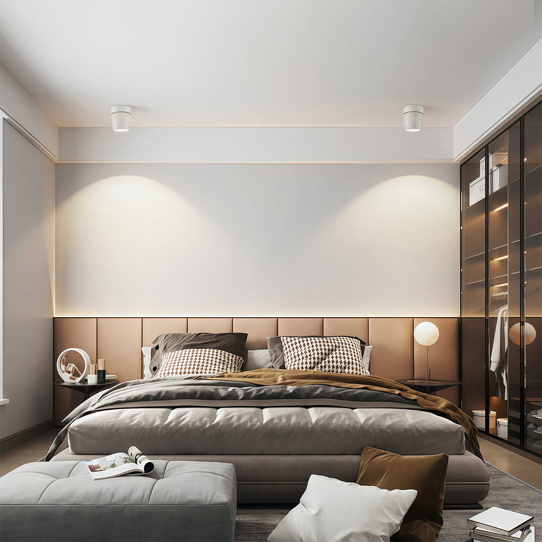 Rotating LED Spotlight with Anti-Glare COB, Surface Mount Aluminum