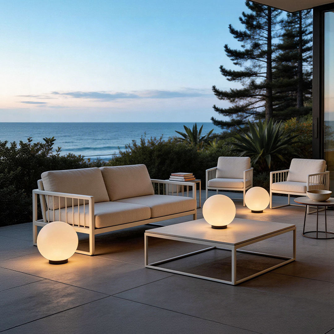 Lunar Acrylic LED Landscape Light – Modern Outdoor Garden Sphere