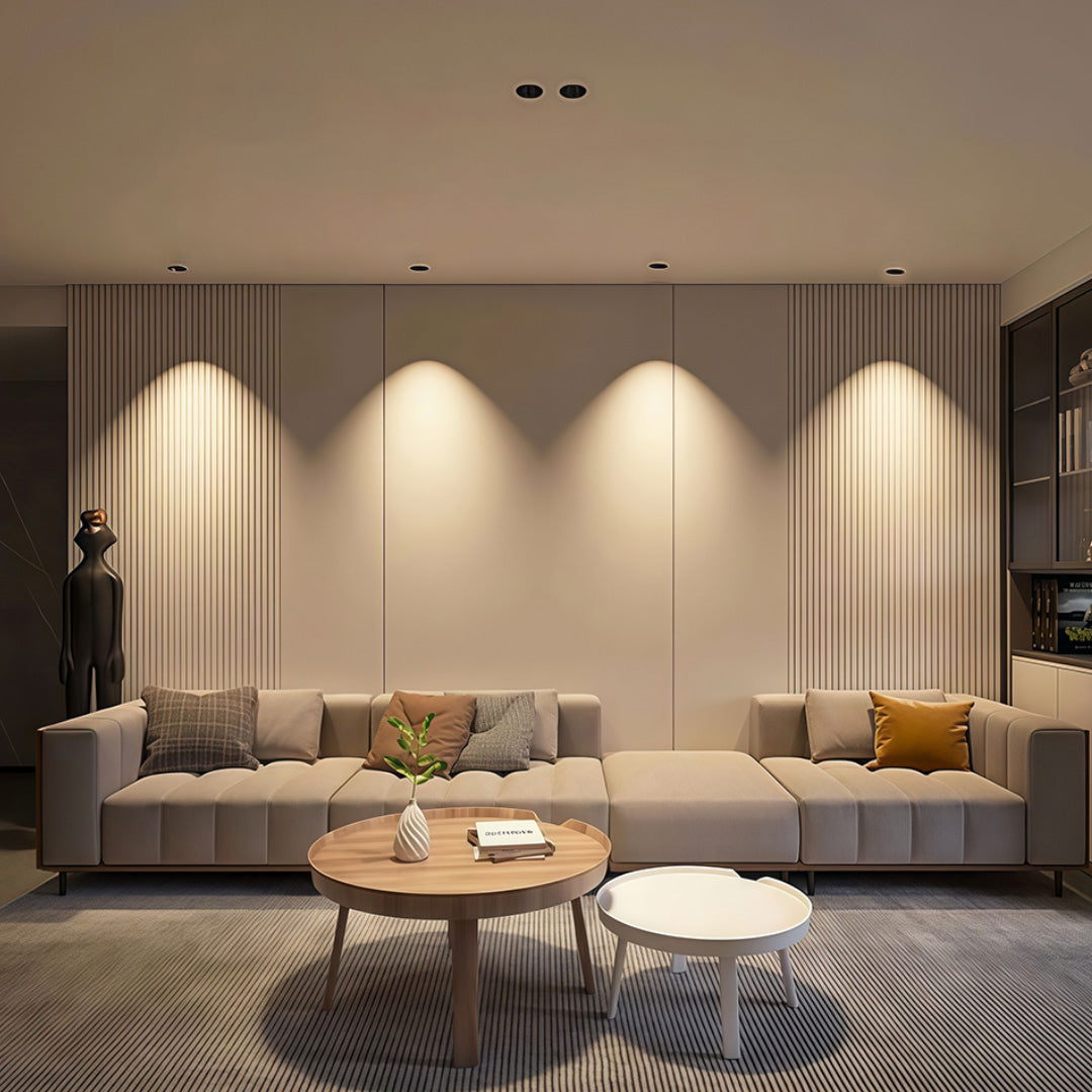 Architectural LED Recessed Spotlight with Full-Spectrum COB, Anti-Glare Deep Baffle, Adjustable 30°