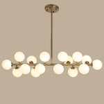 Modern Gold Kitchen Island Light 16 Light Linear Iron Global Glass Ceiling Lights Fixture 48W 110V Hardwired Indoor