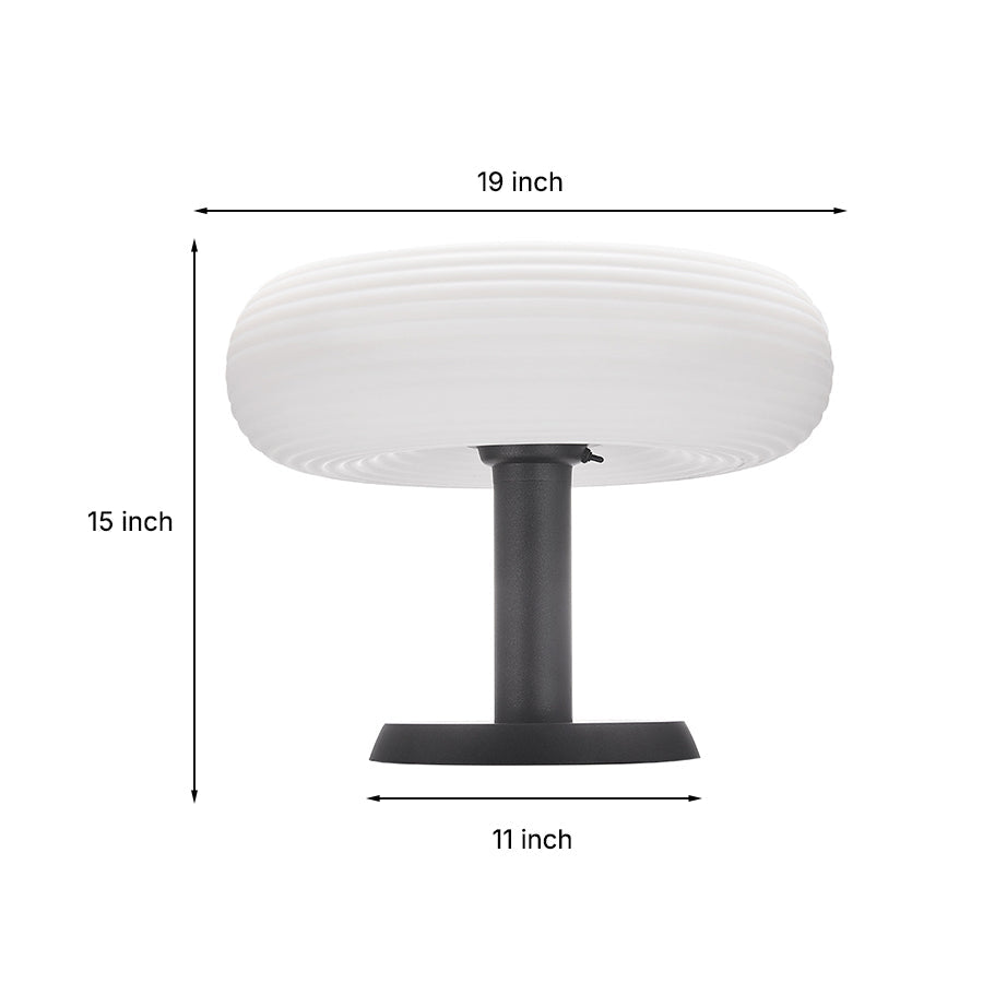 Modern Outdoor Solar Pillar Light with Wavy Shade, IP55 Waterproof