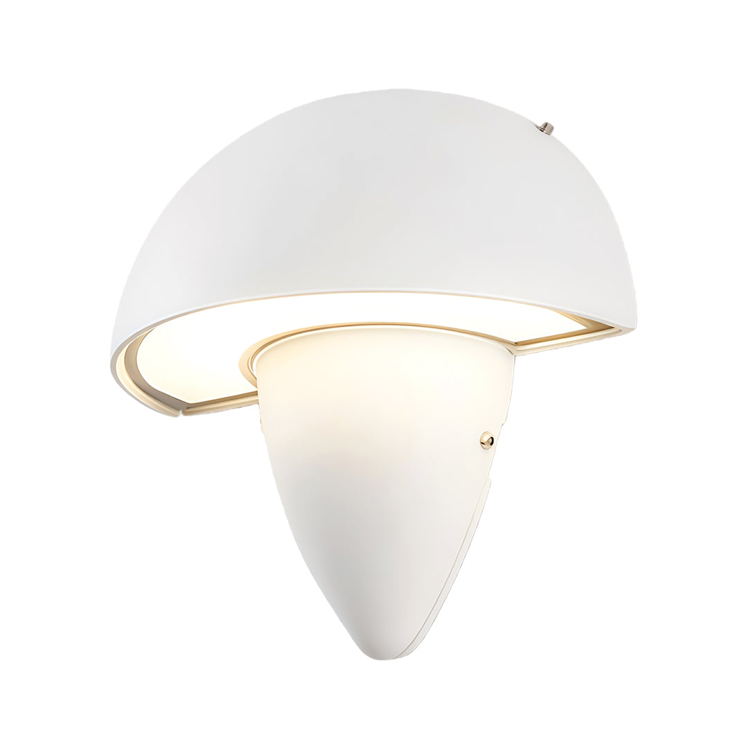 Mushroom Wall Sconce in Aluminum with Clear Glass Shade, IP65 Waterproof LED