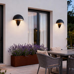Mushroom Wall Sconce in Aluminum with Clear Glass Shade, IP65 Waterproof LED