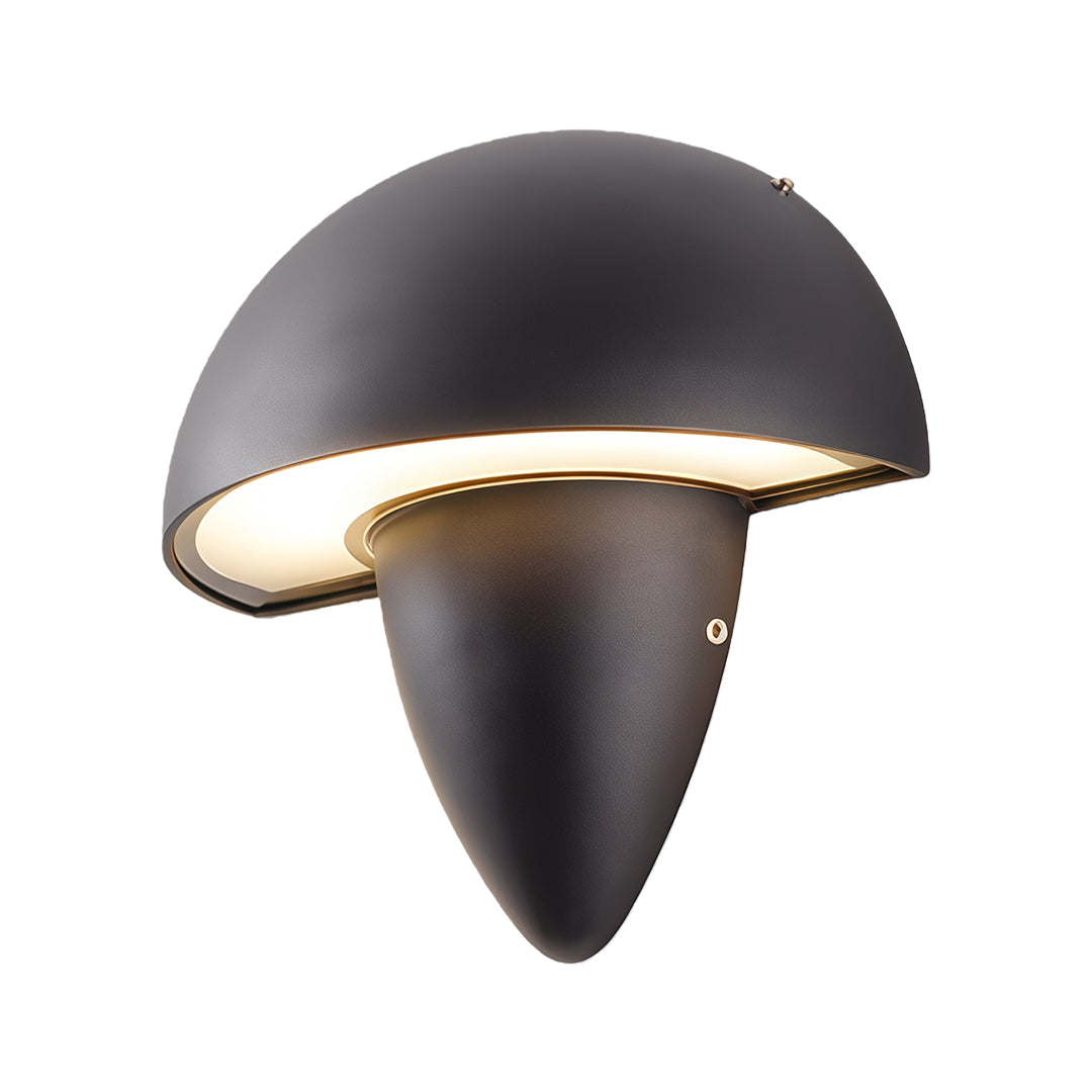 Mushroom Wall Sconce in Aluminum with Clear Glass Shade, IP65 Waterproof LED