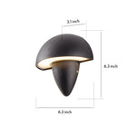 Mushroom Wall Sconce in Aluminum with Clear Glass Shade, IP65 Waterproof LED