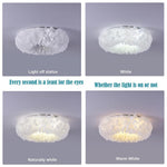 Aurelia Round Feather LED Flush Mount Ceiling Light – Nordic-Inspired Ambient Illumination