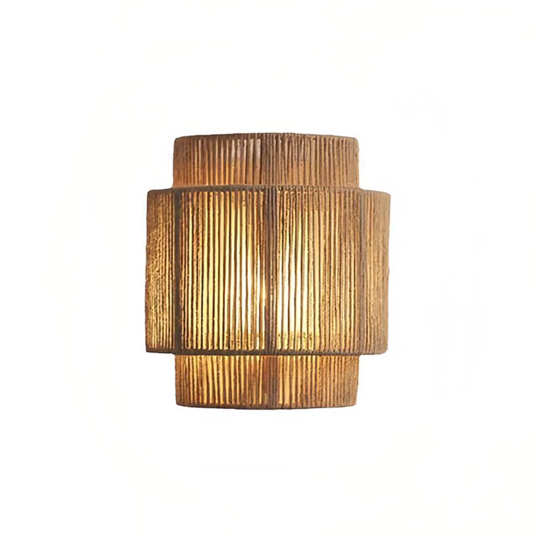 Wabi-Sabi Wall Sconce with Natural Hemp Rope Accent