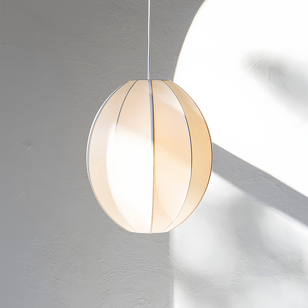 Nordic Vintage Fabric Shade Pendant Light with Metal Accents