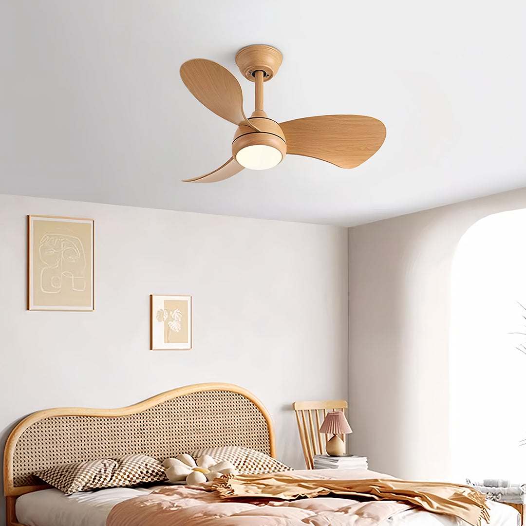 Nordic Retro Ceiling Fan with LED Light – 3-Blade Inverter Motor