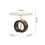 Nordic Walnut Wood Table Lamp with Beige Fabric Shade