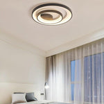 2 Light 2 Ring Semi Flush Mount Ceiling Light Led Elegant Silica Gel Bedroom Light