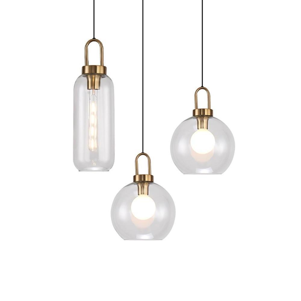 Aurelia Globe Pendant Light in Electroplated Metal and Glass