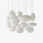 Bubble Silk Swing Arm Pendant Light – Adjustable Designer Ceiling Lamp