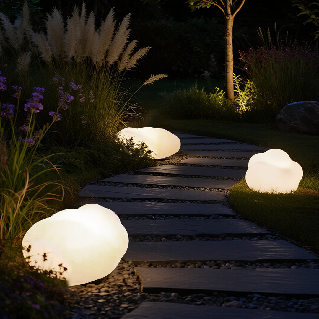 Cloud Sculptural LED Landscape Light & Seat – Waterproof PE Outdoor Luminaire